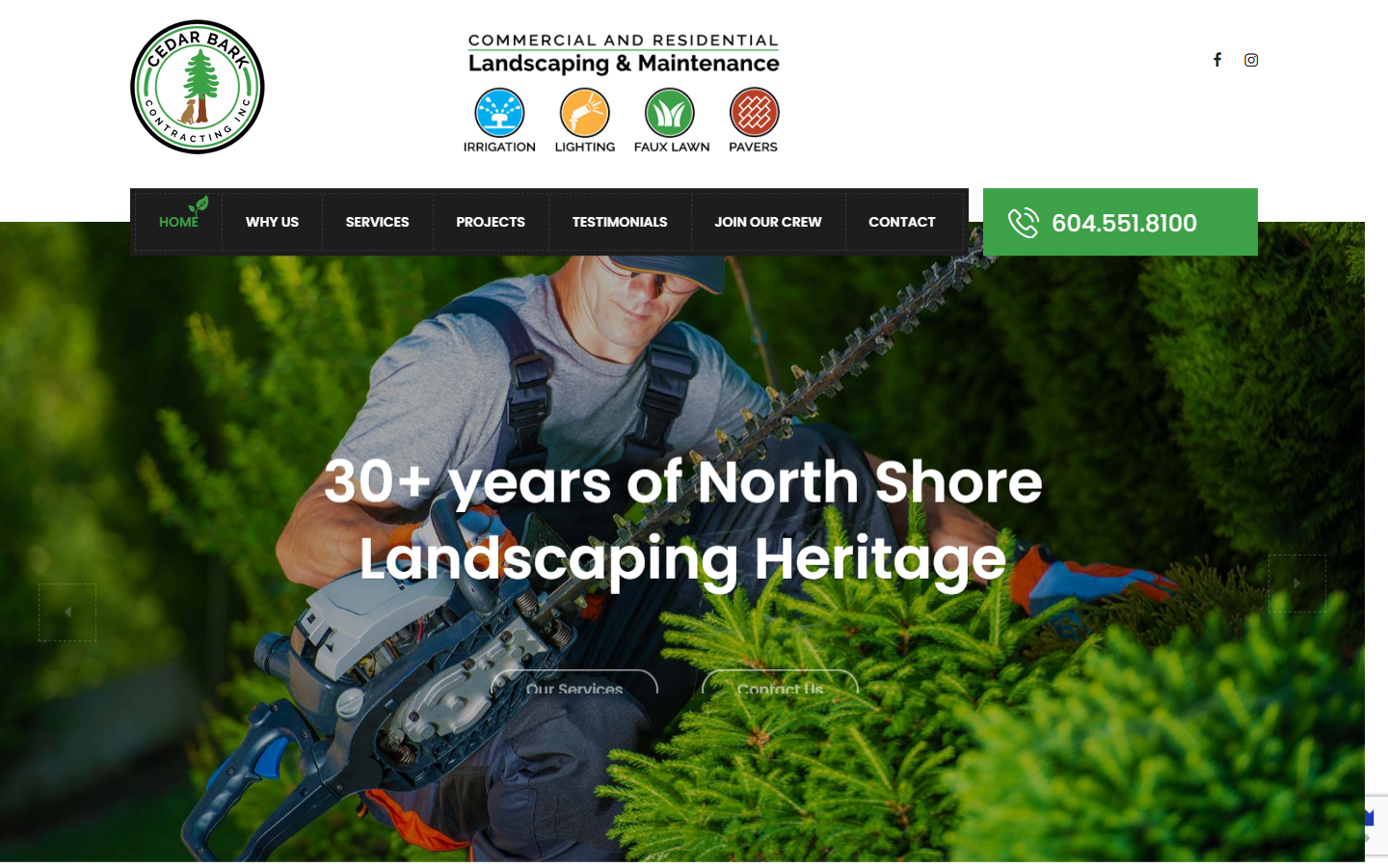 Cedar Bark Contracting website