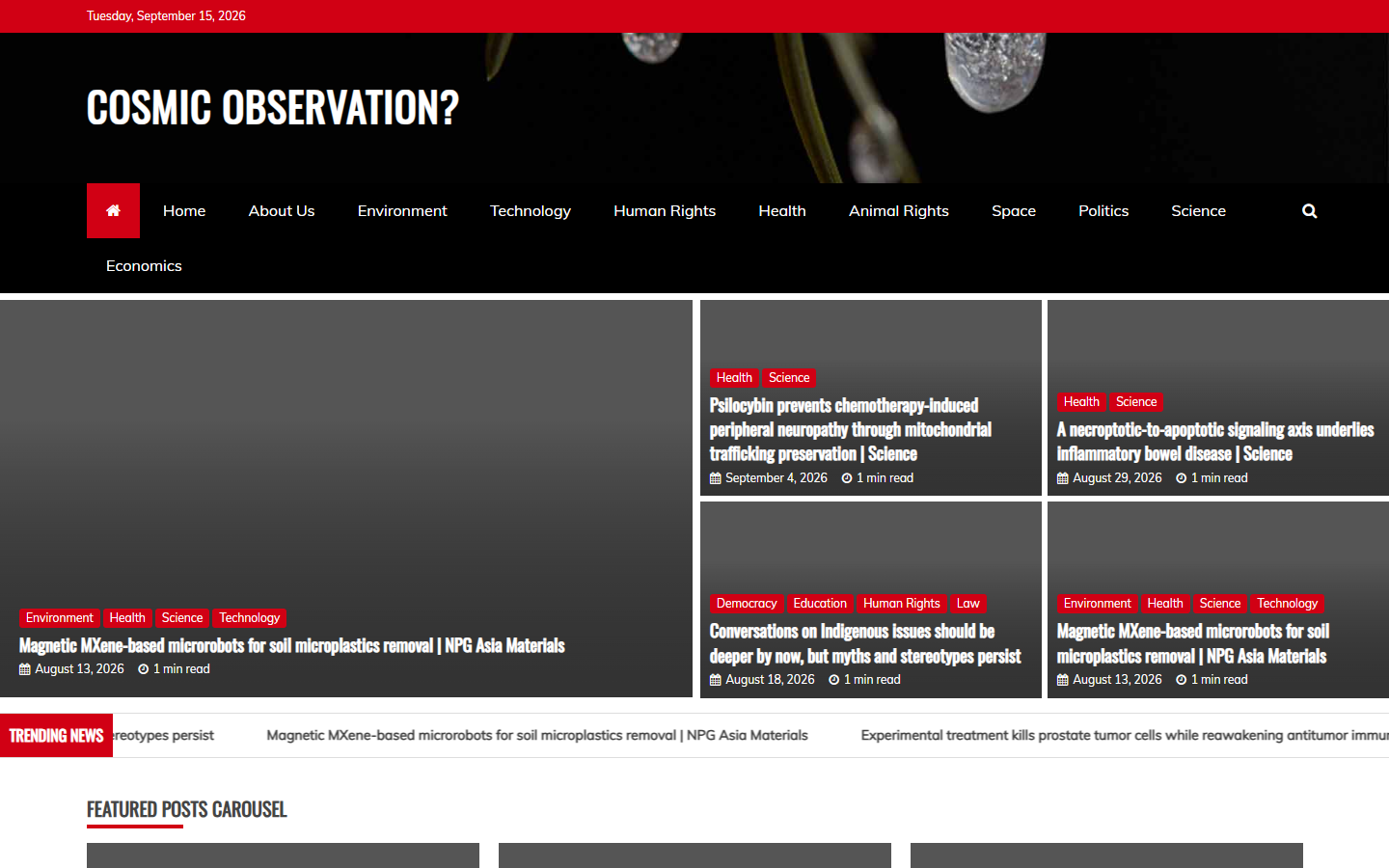 Cosmic Observation website